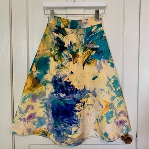H&M | Abstract Watercolor Midi Skirt